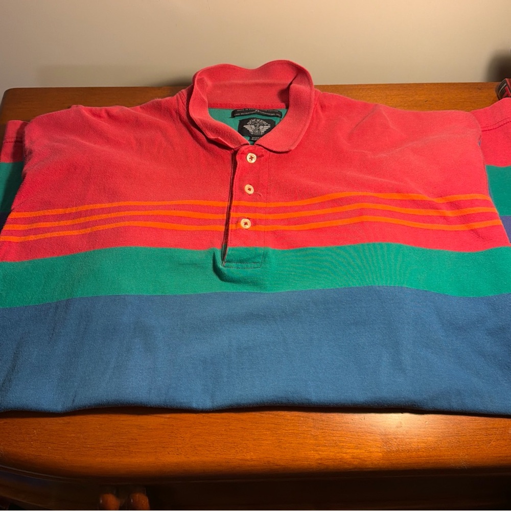 Vintage 90’s Colorful Striped Dockers Men's Polo Shirt
